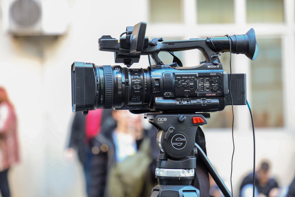 Professional video camera set up for wedding videography